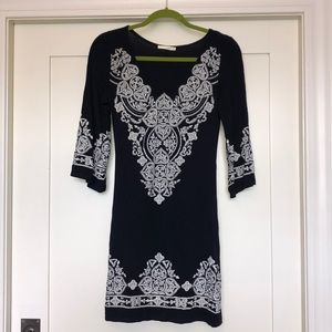 Navy and white dress